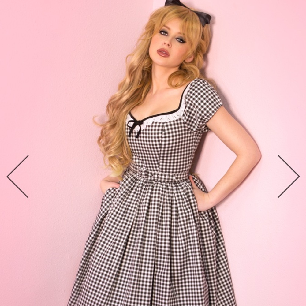 Vixen by Micheline Pitt Dress in Black Gingham